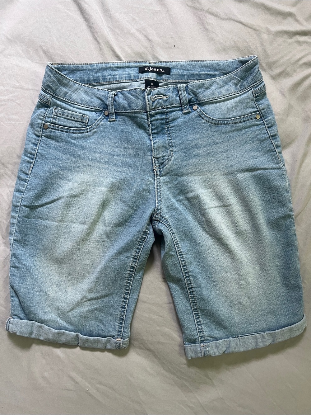 d. jeans Light Wash Denim Bermuda Shorts